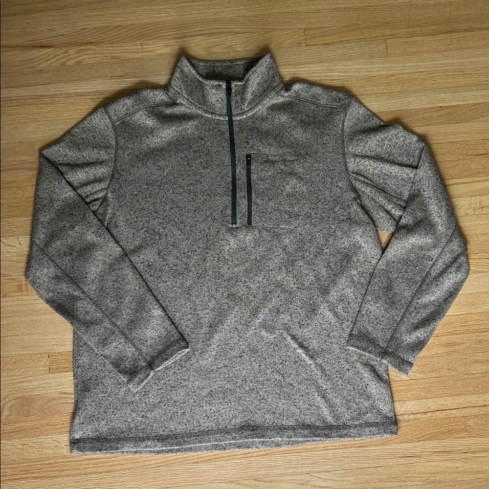 Eddie Bauer Men's Heather Gray Quarter-Zip Pullover